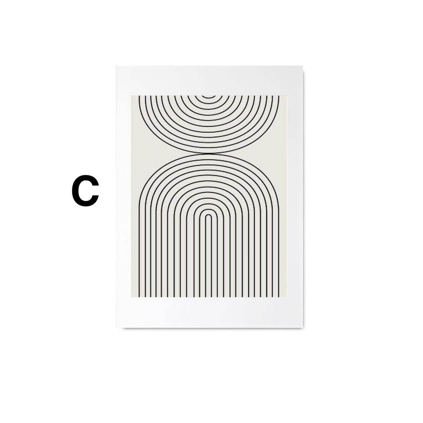 Lámina Decorativa con Rostros de Líneas y Formas Abstractas (Sin Marco)