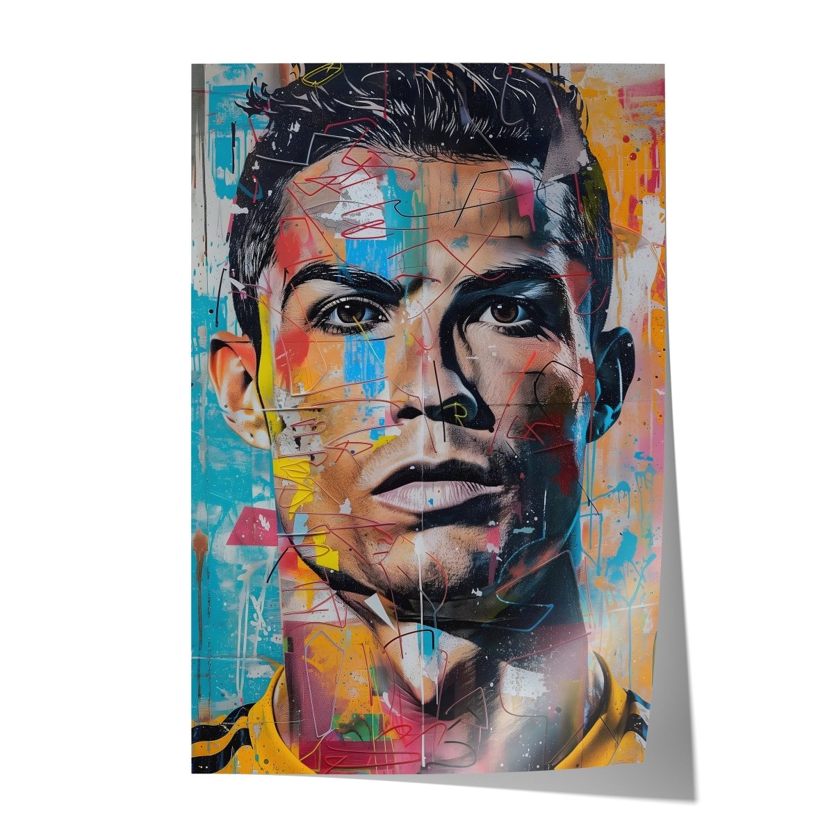 Street Art Leyenda del Fútbol Ronaldo · Cuadro Pop Art de Pared · Póster moderno de graffiti sin marco
